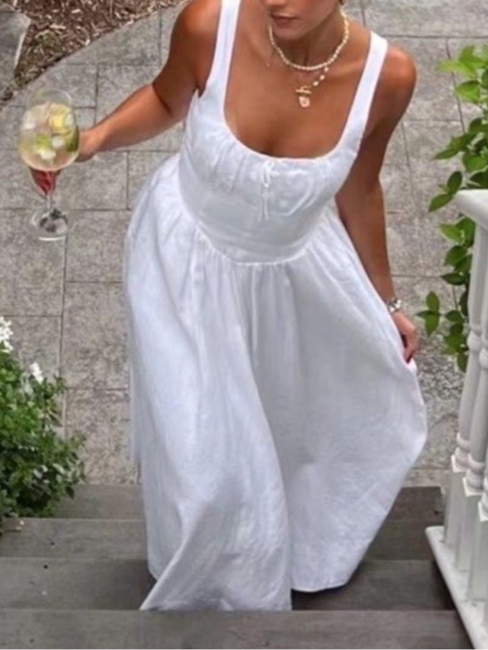 ✨NEW✨Reformation Balia Linen Midi Dress in
White - Picture 2 of 7